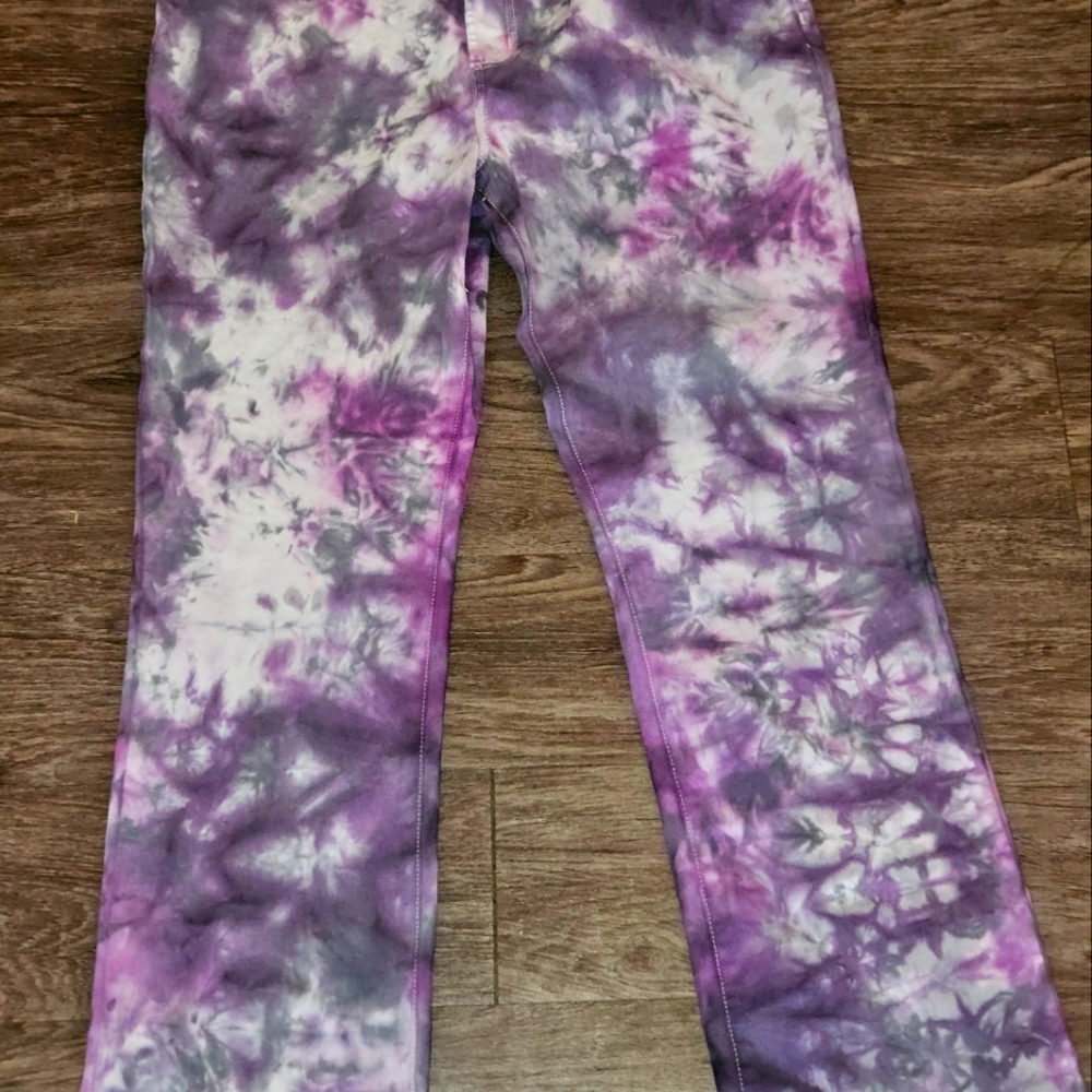 Purple Rain Tyedye pants by the HippyKing lto handmade brand new pants bt DG